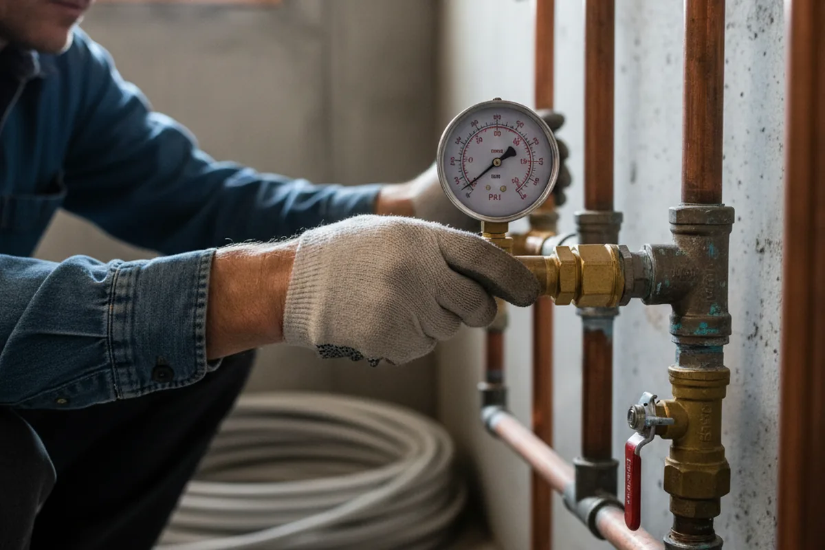 Pressure testing a repaired line during Water Line Repair in East Peoria